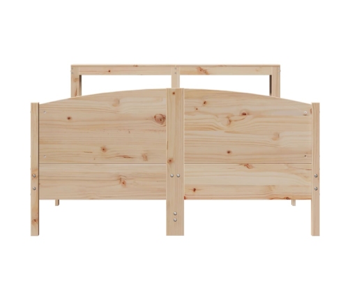 Estructura de cama sin colchón madera maciza de pino 140x190 cm