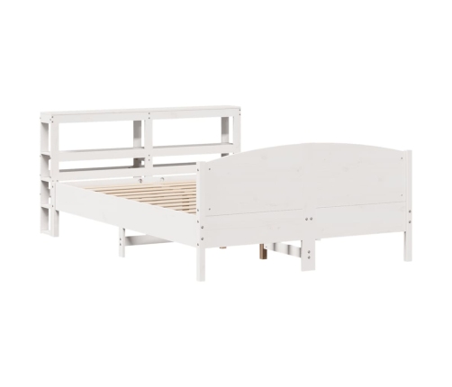 Estructura de cama sin colchón madera de pino blanca 140x190 cm