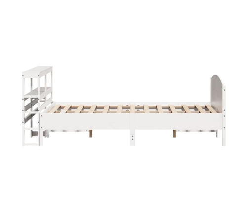 Estructura de cama sin colchón madera de pino blanca 140x190 cm