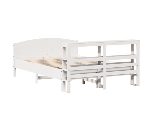 Estructura de cama sin colchón madera de pino blanca 140x190 cm