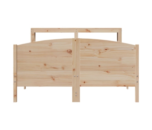 Estructura de cama sin colchón madera maciza de pino 135x190 cm