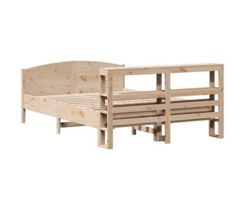 Estructura de cama sin colchón madera maciza de pino 135x190 cm