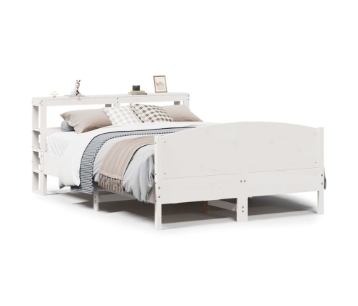 Estructura de cama sin colchón madera de pino blanco 135x190 cm