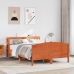 Estructura de cama sin colchón madera maciza marrón 135x190 cm