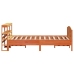 Estructura de cama sin colchón madera maciza marrón 135x190 cm