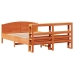 Estructura de cama sin colchón madera maciza marrón 135x190 cm