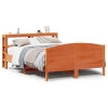 Estructura de cama sin colchón madera maciza marrón 135x190 cm