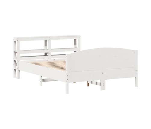 Estructura de cama sin colchón madera maciza blanca 120x190 cm