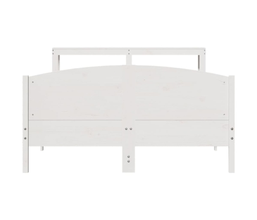 Estructura de cama sin colchón madera maciza blanca 120x190 cm