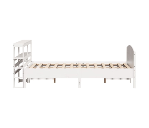 Estructura de cama sin colchón madera maciza blanca 120x190 cm