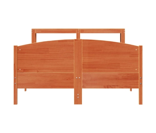 Estructura de cama sin colchón madera maciza marrón 120x190 cm