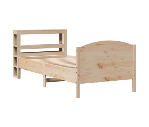 Estructura de cama sin colchón madera maciza de pino 100x200 cm