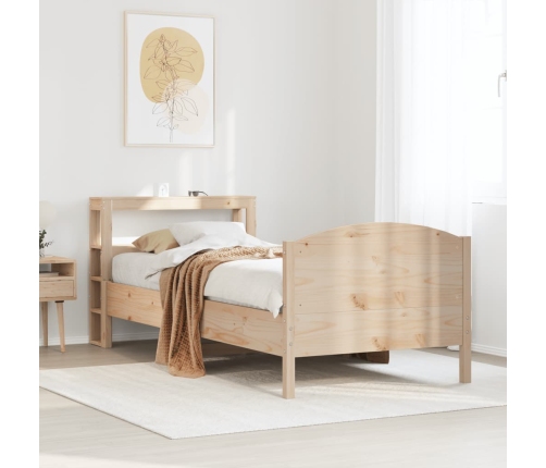 Estructura de cama sin colchón madera maciza de pino 100x200 cm