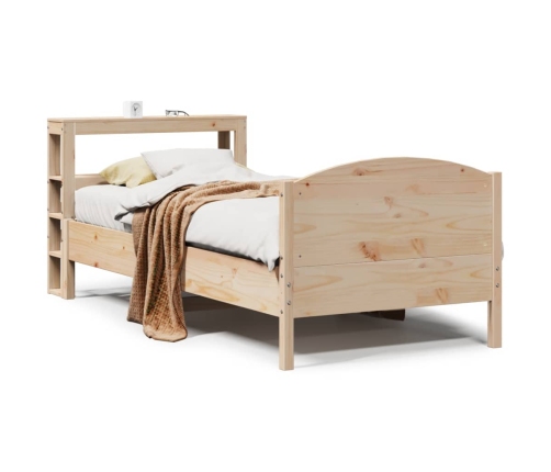 Estructura de cama sin colchón madera maciza de pino 100x200 cm