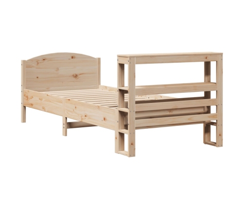 Estructura de cama sin colchón madera maciza de pino 90x190 cm