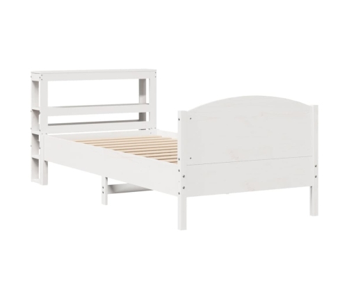 Estructura de cama sin colchón madera maciza blanca 90x190 cm