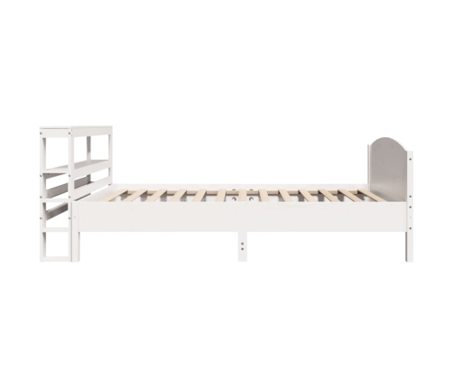 Estructura de cama sin colchón madera maciza blanca 90x190 cm