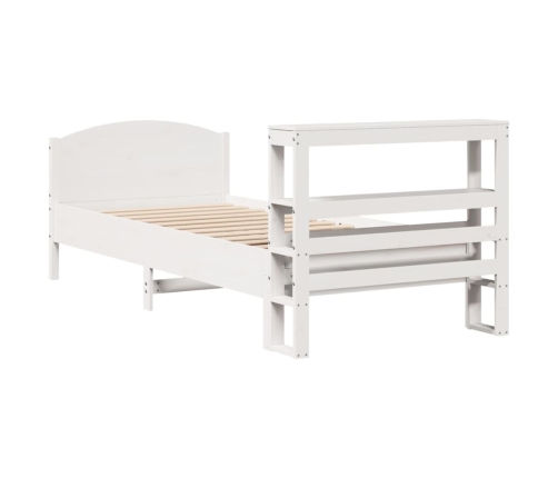 Estructura de cama sin colchón madera maciza blanca 90x190 cm