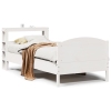 Estructura de cama sin colchón madera maciza blanca 75x190 cm