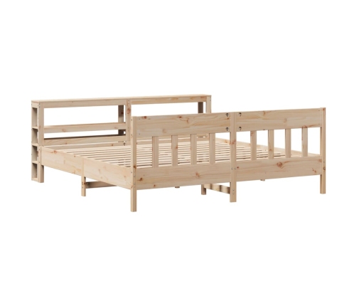 Estructura de cama sin colchón madera maciza de pino 200x200 cm