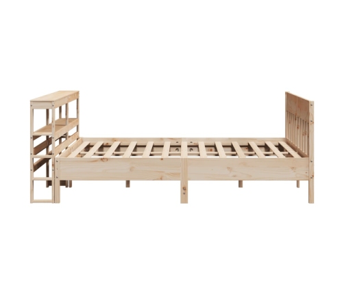 Estructura de cama sin colchón madera maciza de pino 200x200 cm