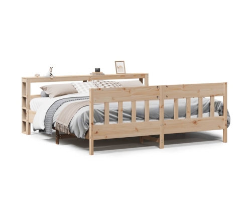 Estructura de cama sin colchón madera maciza de pino 200x200 cm