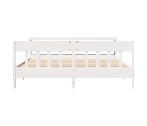 Estructura de cama sin colchón madera maciza blanca 200x200 cm