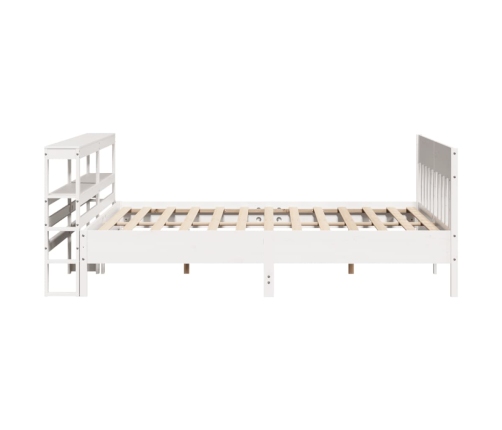 Estructura de cama sin colchón madera maciza blanca 200x200 cm