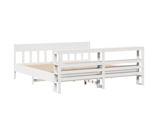 Estructura de cama sin colchón madera maciza blanca 200x200 cm