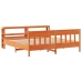 Cama sin colchón madera maciza de pino marrón cera 200x200 cm