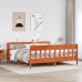 Cama sin colchón madera maciza de pino marrón cera 200x200 cm