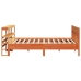 Cama sin colchón madera maciza de pino marrón cera 200x200 cm