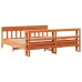 Cama sin colchón madera maciza de pino marrón cera 200x200 cm