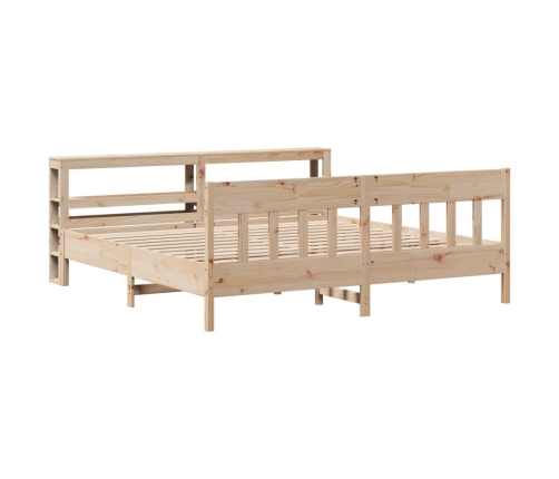 Estructura de cama sin colchón madera maciza de pino 180x200 cm