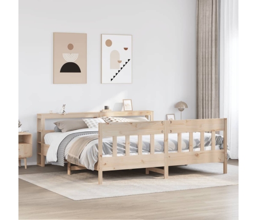 Estructura de cama sin colchón madera maciza de pino 180x200 cm