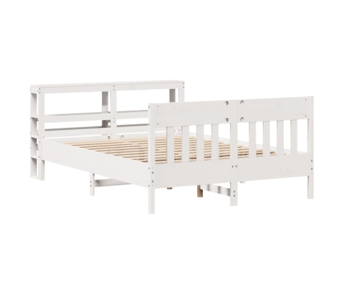 Estructura de cama sin colchón madera de pino blanca 150x200 cm