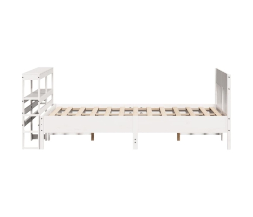 Estructura de cama sin colchón madera de pino blanca 150x200 cm