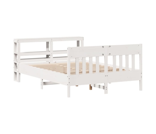 Estructura de cama sin colchón madera de pino blanca 120x200 cm