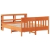 Cama sin colchón madera maciza de pino marrón cera 120x200 cm