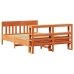 Cama sin colchón madera maciza de pino marrón cera 120x200 cm