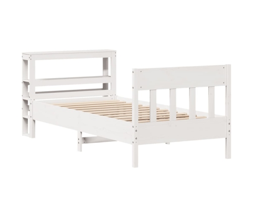 Estructura de cama sin colchón madera de pino blanca 90x200 cm