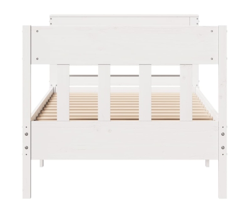 Estructura de cama sin colchón madera de pino blanca 90x200 cm