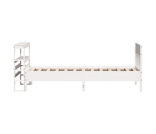 Estructura de cama sin colchón madera de pino blanca 90x200 cm