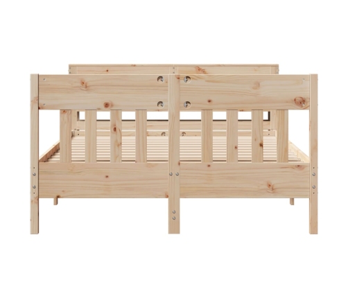 Estructura de cama sin colchón madera maciza de pino 140x190 cm