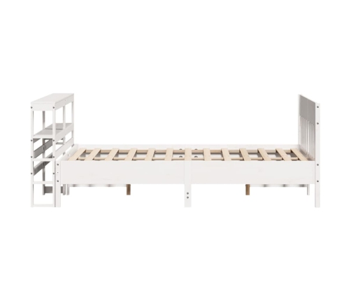 Estructura de cama sin colchón madera de pino blanca 140x190 cm