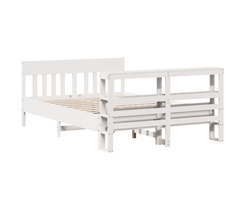 Estructura de cama sin colchón madera de pino blanca 140x190 cm