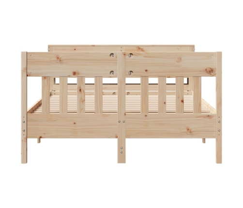 Estructura de cama sin colchón madera maciza de pino 135x190 cm