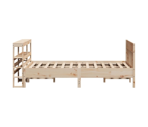 Estructura de cama sin colchón madera maciza de pino 135x190 cm