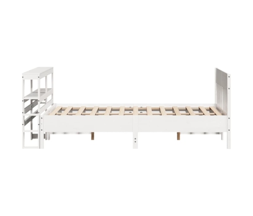 Estructura de cama sin colchón madera maciza blanca 120x190 cm