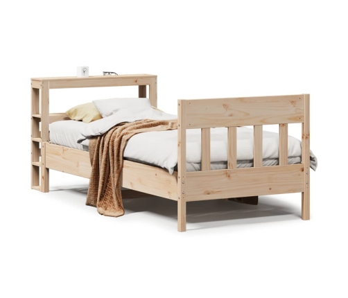 Estructura de cama sin colchón madera maciza de pino 90x190 cm